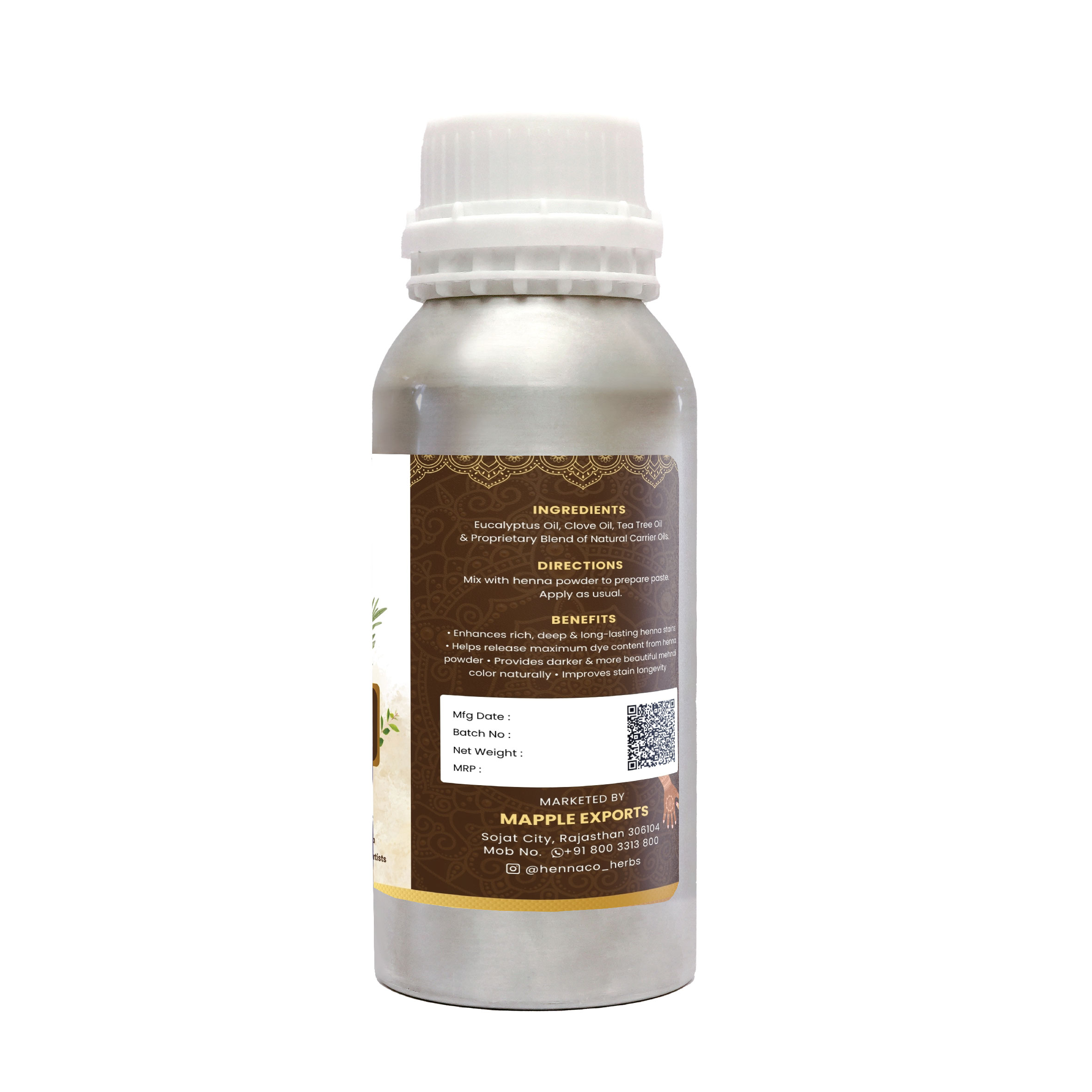 HENNACO SPECIAL MEHNDI OIL 1000ml - Image 3