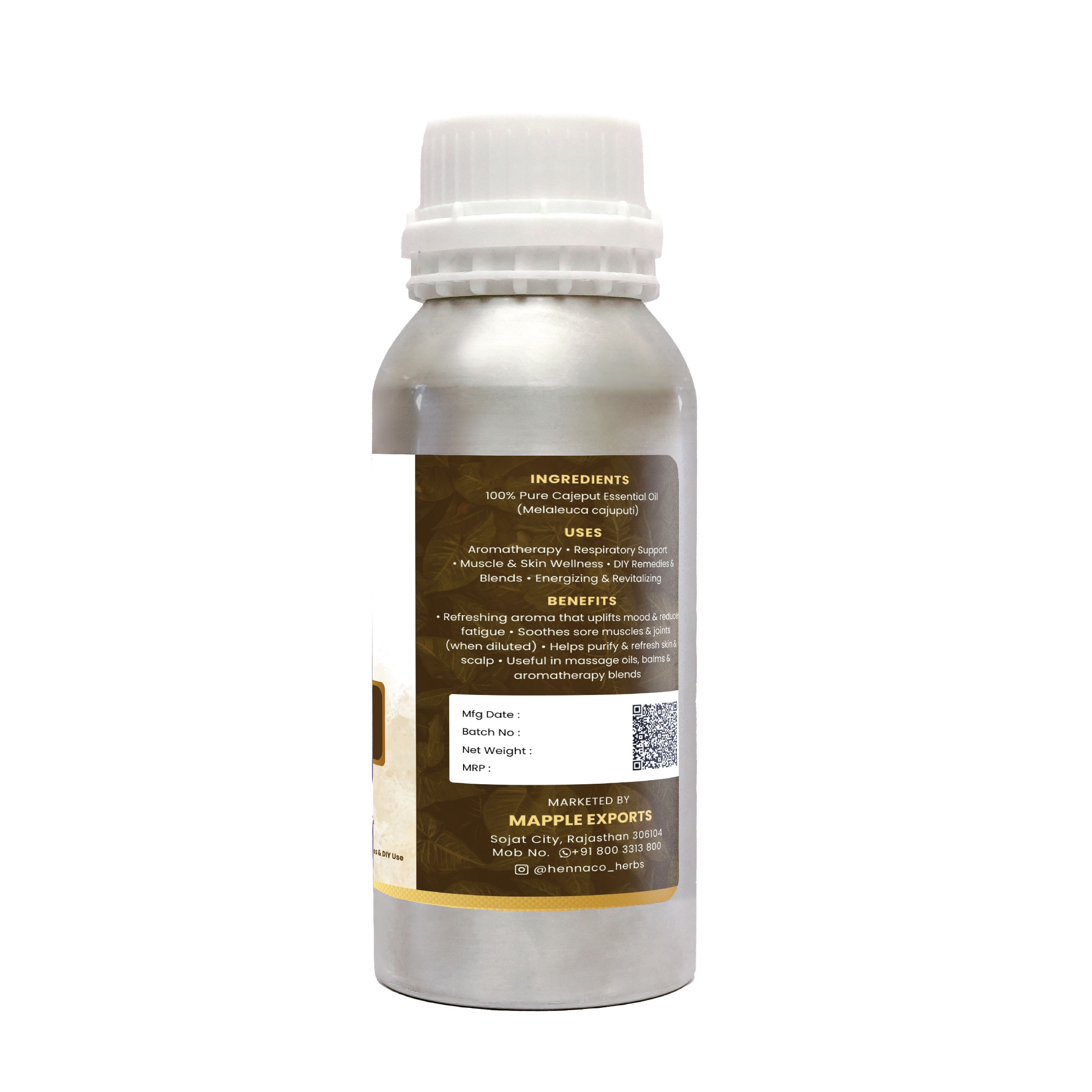 HENNACO CAJEPUT ESSENTIAL OIL 500ml - Image 3