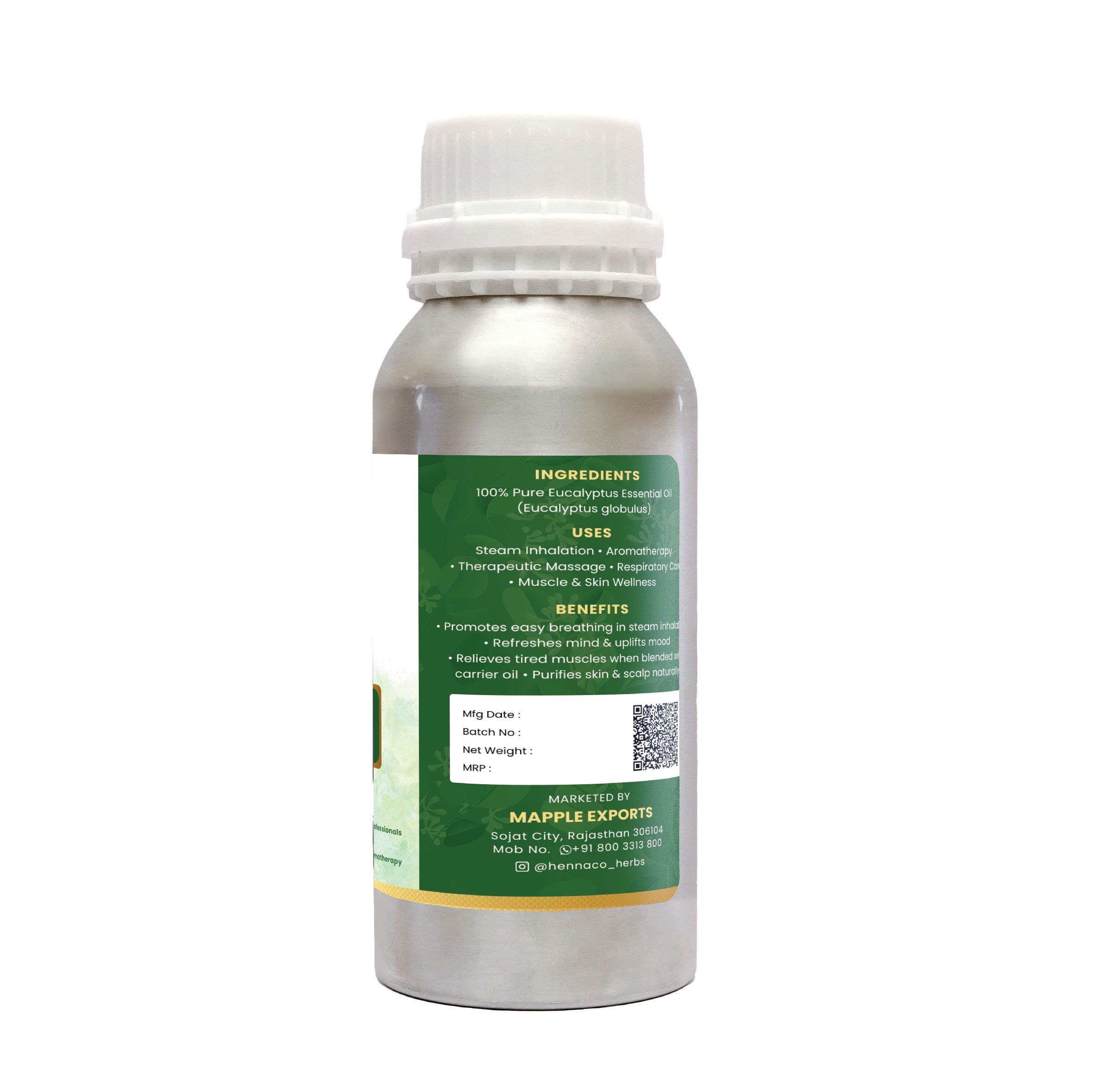 HENNACO EUCALYPTUS ESSENTIAL OIL 500ml - Image 2