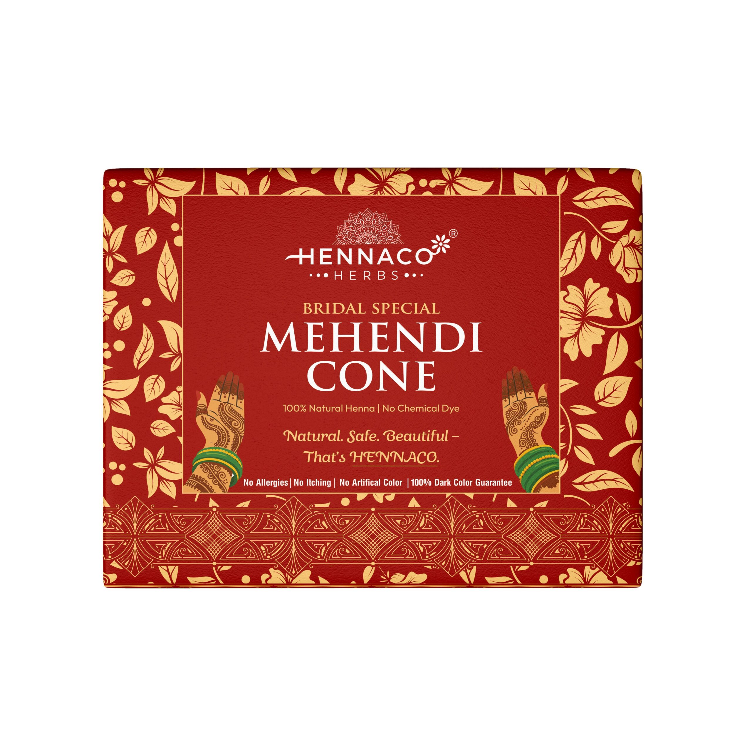Hennaco Premium Mehendi Cone Box – 100% Natural Henna Paste | Long-Lasting Color | Smooth Application Pack of 2 - Image 2