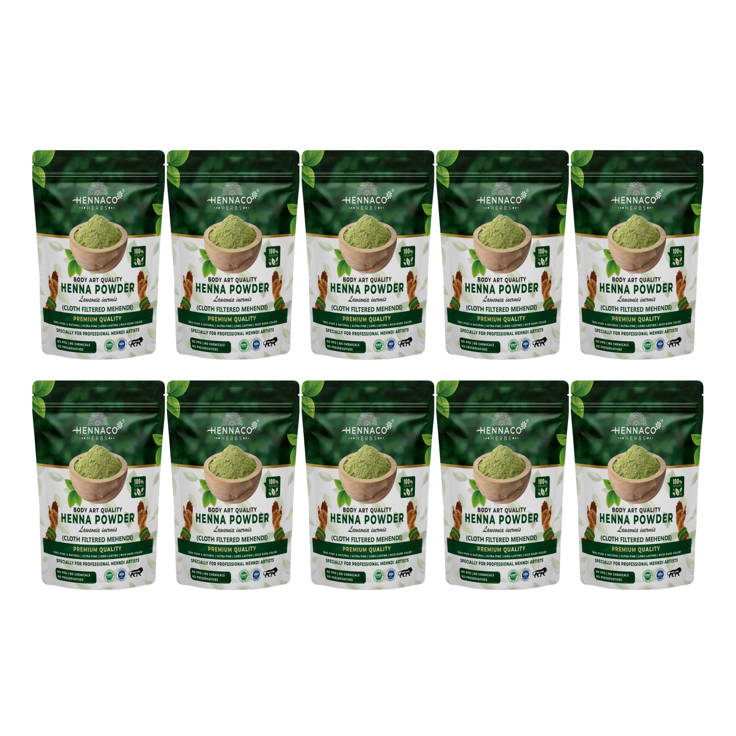 HENNACO BAQ Henna Powder Pack of 400gm x 10 = 4kg